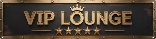 Vip lounge metal sign - sign, 4x16in